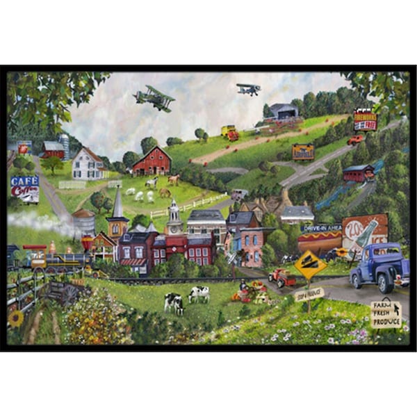 Carolines Treasures Summer In Small Town Usa Indoor and Outdoor Mat- 24 x 36 in. PTW2012JMAT - main